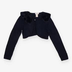 Bolero Navy Fur Collared