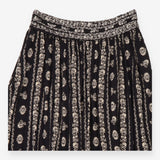 Maxi Skirt Black Cream Printed Long Length