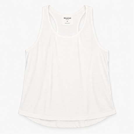Active Sleeveless Racerback Tank Top Scoop Neck Wh