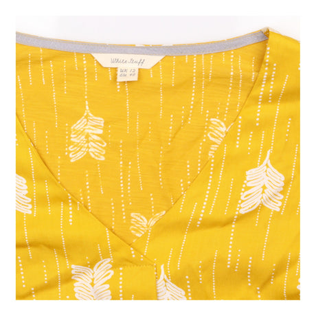 Top Mustard Feather Print
