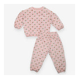Fleece Pyjama Pink with Flowers Bouquet in White H