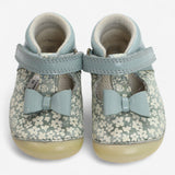First Shoes Blue and White Floral T-bar