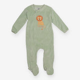 Sleepsuit Velour Green Lion
