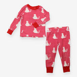 Pyjamas Long Pink Stripe Cats