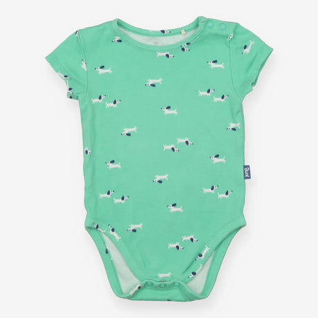 Bodysuit short sleeves green dogs
