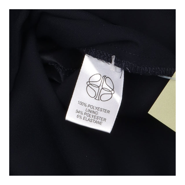 Navy Blue Crepe Stretch Lined V-Neck Short Sleeve 