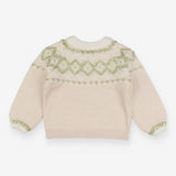 Cream Knit Sweater with Gold Detailing