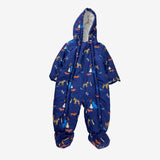 Navy pramsuit with dog print