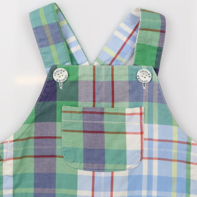 Dungarees shortie green blue gingham