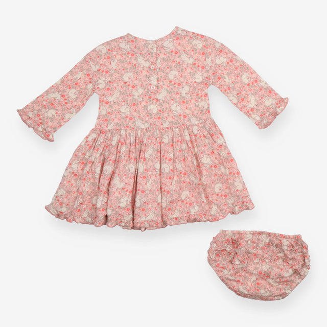 Pink Dress Bunnies and Florals with Bloomers