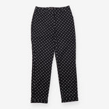 Polka Dot Slim Fit Trousers Black White