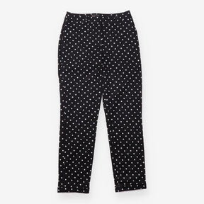 Polka Dot Slim Fit Trousers Black White