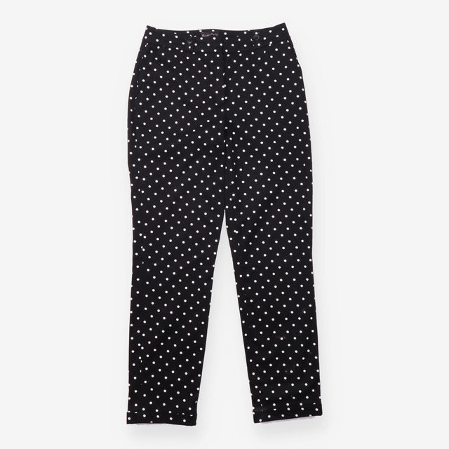 Polka Dot Slim Fit Trousers Black White