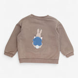 Sweater brown with peter rabbit applique