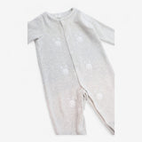 Sleepsuit Grey Velour with Bunny Faces