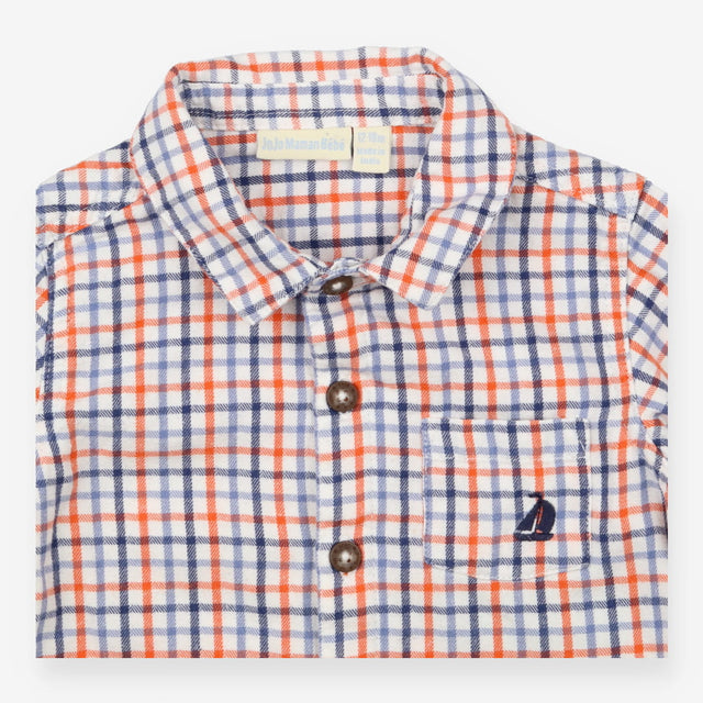 Plaid Shirt with Sail Boat Logo