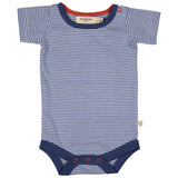Bodysuit Short Sleeve Fine Stripe - Blue