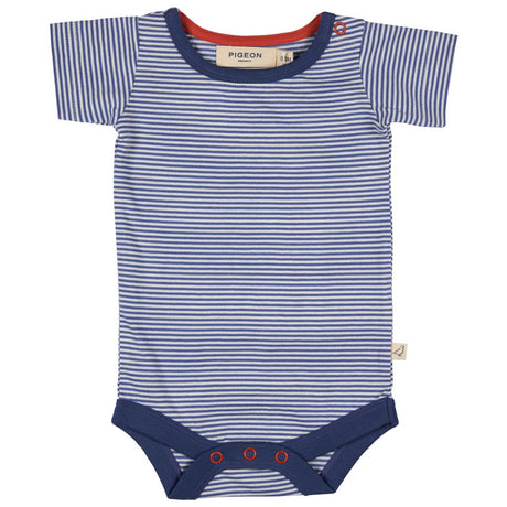 Bodysuit Short Sleeve Fine Stripe - Blue