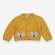 Cardigan yellow koala pockets
