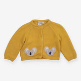 Cardigan yellow koala pockets