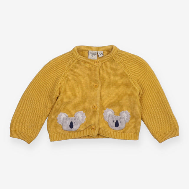Cardigan yellow koala pockets