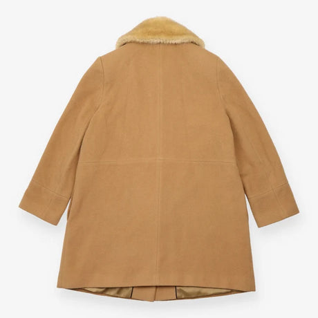 Camel Faux Fur Collar Long Coat