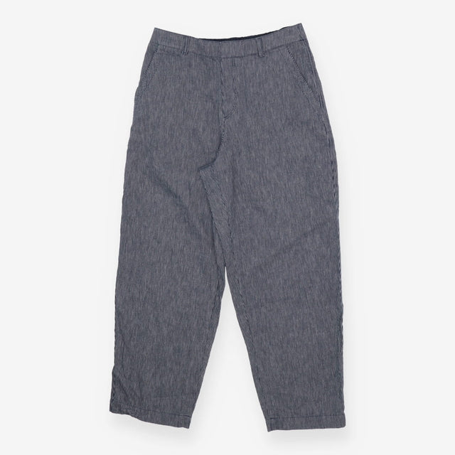 Navy Striped Wide Leg Trousers