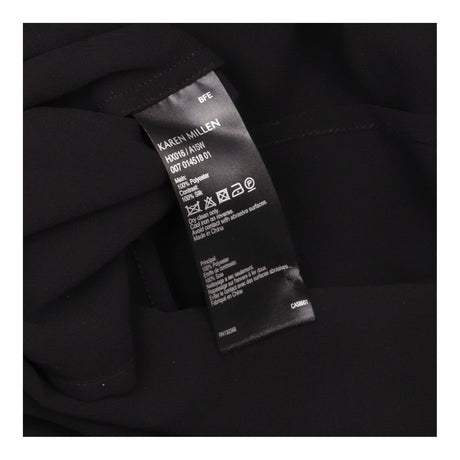 Karen Millen Black Sheer Ruffle Front Long Sleeve 
