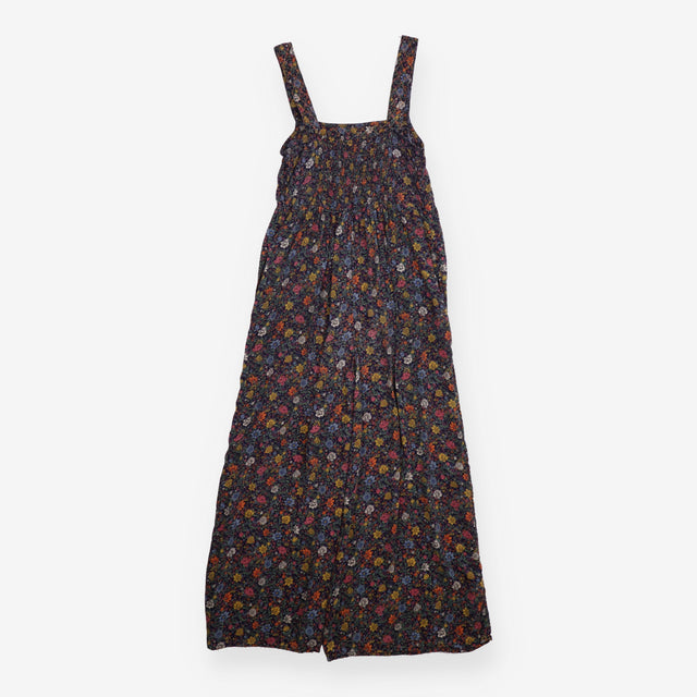  Dark Floral Smocked Quilted Wide 