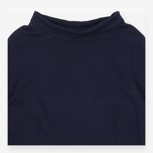 Seasalt Cornwall Navy Cotton Jersey Roll Neck 3/4 