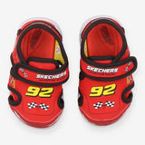 Sandals red velcro flashing sole Skechers