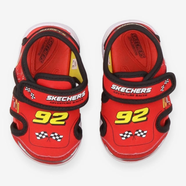Sandals red velcro flashing sole Skechers