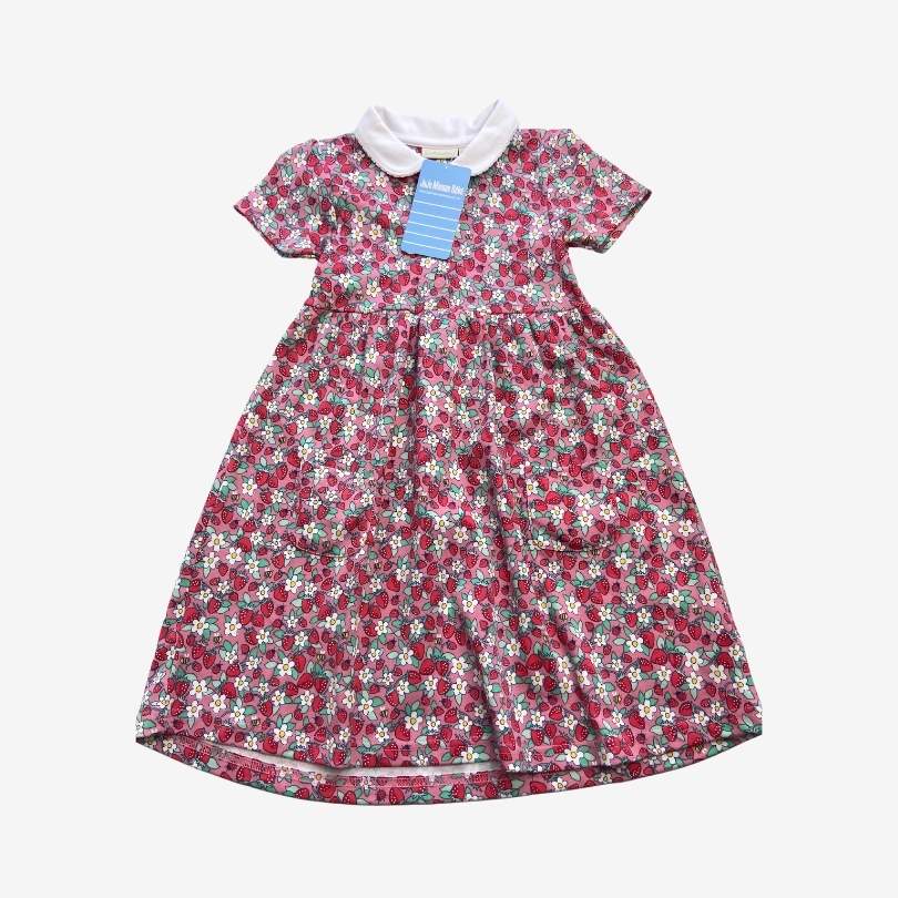 Collared Pink Strawberry Dress
