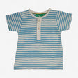 T-shirt Henley Blue and Cream Stripe