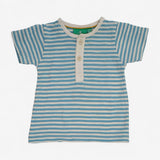 T-shirt Henley Blue and Cream Stripe