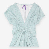 Dress Sage Green Polka Dot Knot Front Maternity