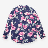 Shirt Navy Blue Floral Long Sleeve Button Down