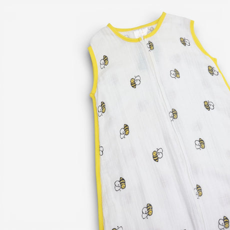 Sleeping bag white bees yellow edging 
