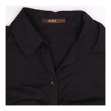 Shirt Dress Black Short Sleeve Button Front