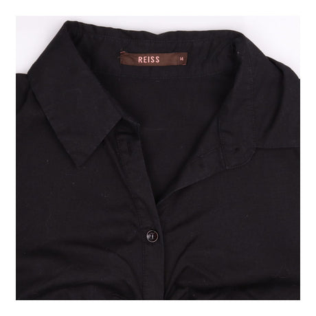 Shirt Dress Black Short Sleeve Button Front