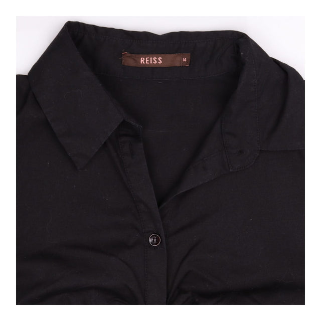 Shirt Dress Black Short Sleeve Button Front