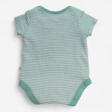 Bodysuit teal stripe chicken