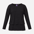 Maternity&Nursing Top Black Layered Long Sleeve Cr