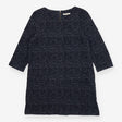 Blue Tweed Textured Knit Dress