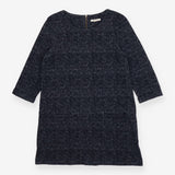Blue Tweed Textured Knit Dress