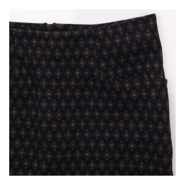 Charcoal Grey Gold Geometric Patterned Skirt