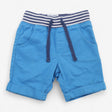 Yacht Shorts Bright Blue with Ticking Stripe Waist