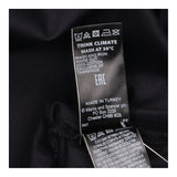 Black 100% Cotton Deep V Neck Button Down Tie Hem 
