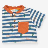 T-shirt blue stripe desert cacti 