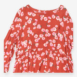 Maternity Dress Rust Pink Floral Long Sleeve Smock